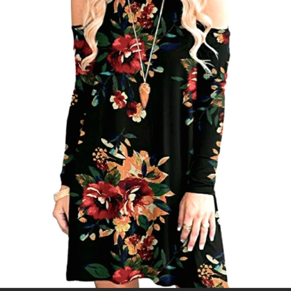 Boho Floral Mini Tunic Dress - Picture 2 of 3